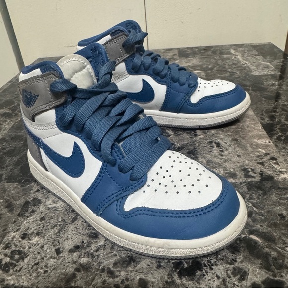 Nike Jordan 1 Retro High OG True Blue Shoes Boys 11 C FD1437-410 Sneakers Kids - Picture 12 of 15